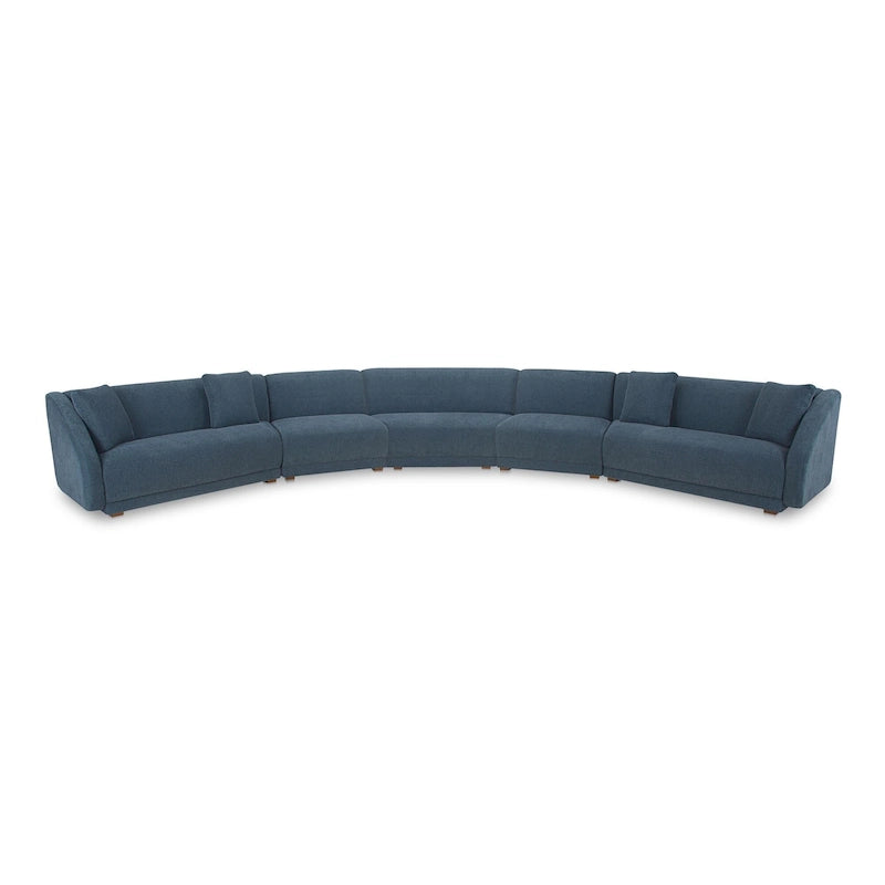 5-częściowa modułowa sofa narożna ze skośnymi bokami, 224" szer. x 34" gł. x 31.5" wys., Kanapa do salonu