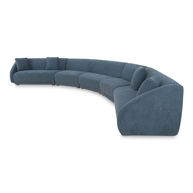 5-częściowa modułowa sofa narożna ze skośnymi bokami, 224" szer. x 34" gł. x 31.5" wys., Kanapa do salonu