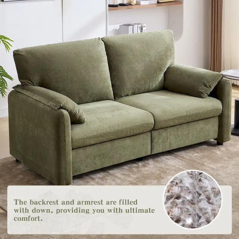 800LBS Sofy z wypełnieniem puchowym, 60-calowa minimalistyczna sofa, w wielu kolorach do salonu i sypialni