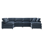 Modułowa sofa chmurowa w kształcie litery U z otomaną, rozkładana sofa z funkcją spania