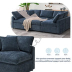 Modułowa sofa chmurowa w kształcie litery U z otomaną, rozkładana sofa z funkcją spania