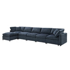 Modułowa sofa chmurowa w kształcie litery U z otomaną, rozkładana sofa z funkcją spania