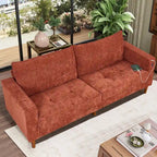 Nowoczesna, tapicerowana sofa szenilowa o długości 82,68 cala z portami USB do salonu