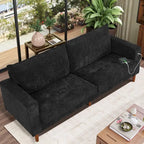 Nowoczesna, tapicerowana sofa szenilowa o długości 82,68 cala z portami USB do salonu