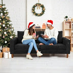 Nowoczesna, tapicerowana sofa szenilowa o długości 82,68 cala z portami USB do salonu