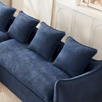 106,3 cala: Sofa narożna w kształcie litery „L” z 3 miejscami, szezlongiem i 4 poduszkami