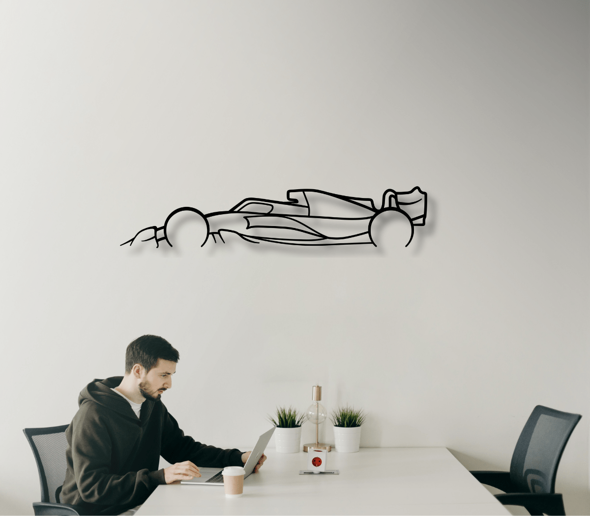Formula F1 Car Silhouette Metal Wall Art