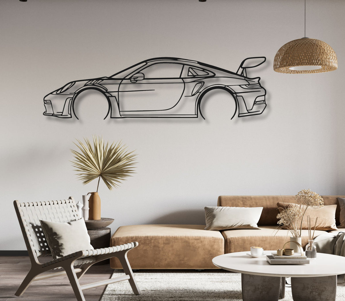 Porsche 911 GT3 RS Autosilhouette Metall Wandkunst 