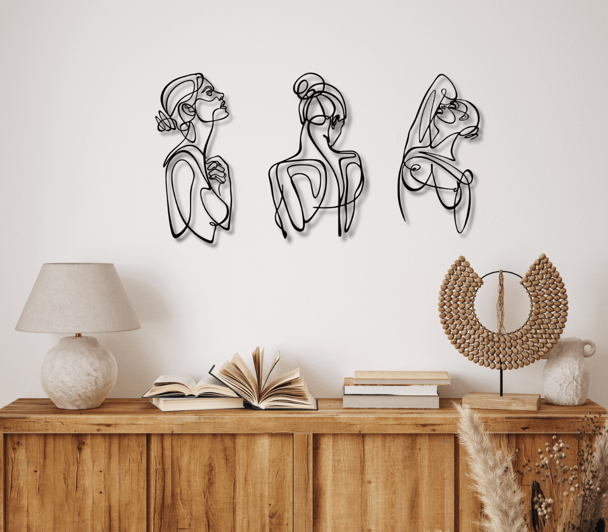 Set of Naked Woman Silhouette Metal Wall Art
