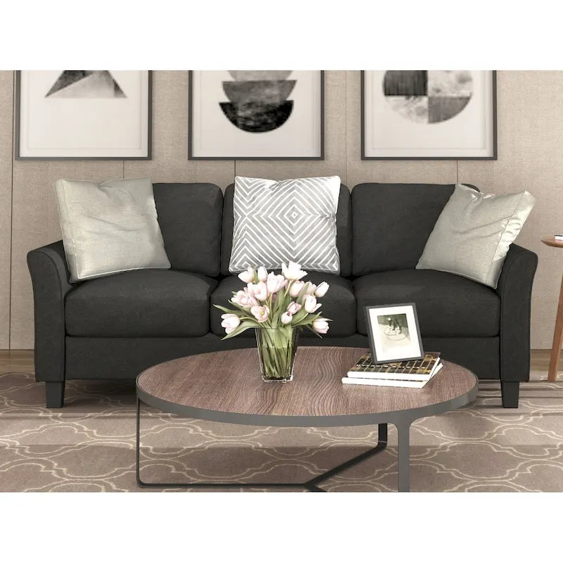 Trzyosobowa sofa z tkaniny lnianej