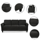Trzyosobowa sofa z tkaniny lnianej