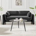 Stolik kawowy ze szklanym blatem i zwężanymi drewnianymi nogami, stolik akcentujący do salonu w stylu Mid-Century Modern