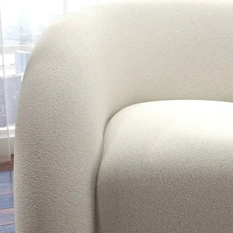 Obrotowy fotel akcentujący 360 stopni, tapicerowany aksamitem "Teddy" z eleganckim pikowanym oparciem, nowoczesny fotel do salonu