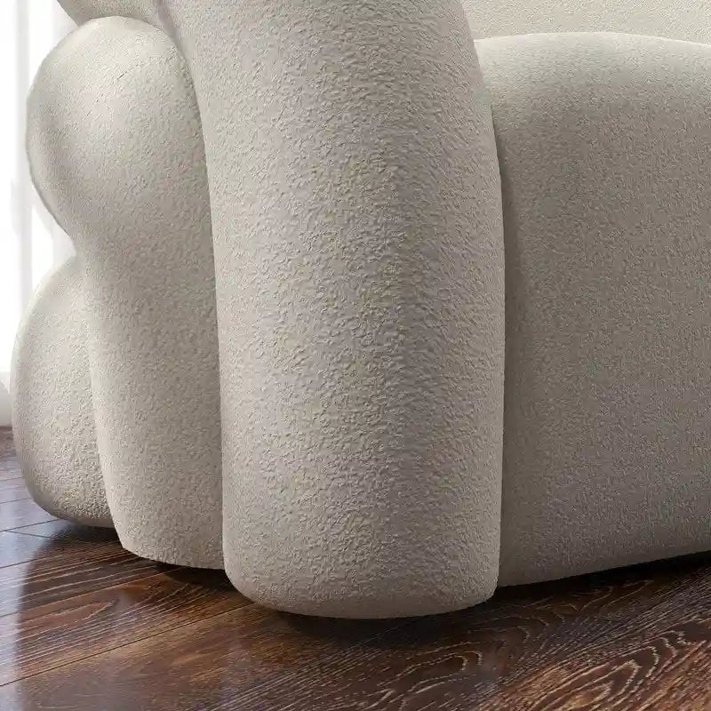 Obrotowy fotel akcentujący 360 stopni, tapicerowany aksamitem "Teddy" z eleganckim pikowanym oparciem, nowoczesny fotel do salonu