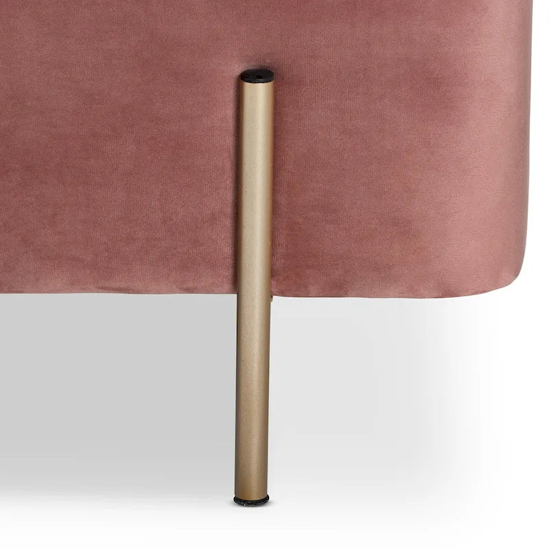 Ławka do przechowywania Rockwell Contemporary Glam&Luxe z aksamitną tapicerką i metalową podstawą