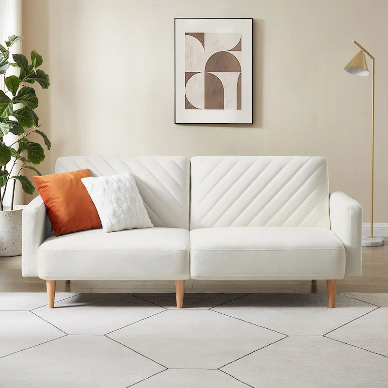 Nowoczesna rozkładana sofa, składany tapczan, oszczędzający miejsce futon do salonu lub pokoju gościnnego