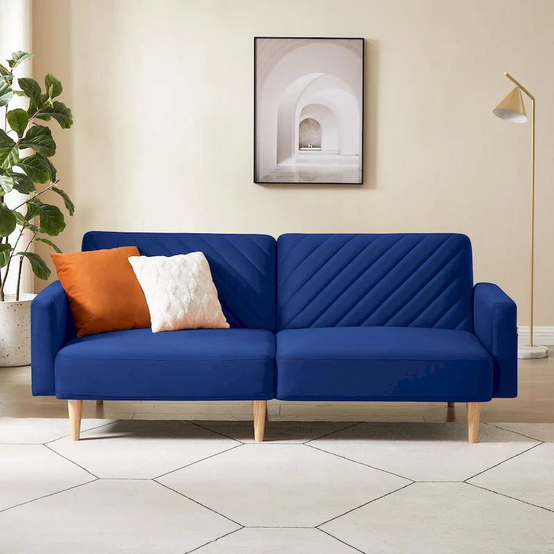 Nowoczesna rozkładana sofa, składany tapczan, oszczędzający miejsce futon do salonu lub pokoju gościnnego