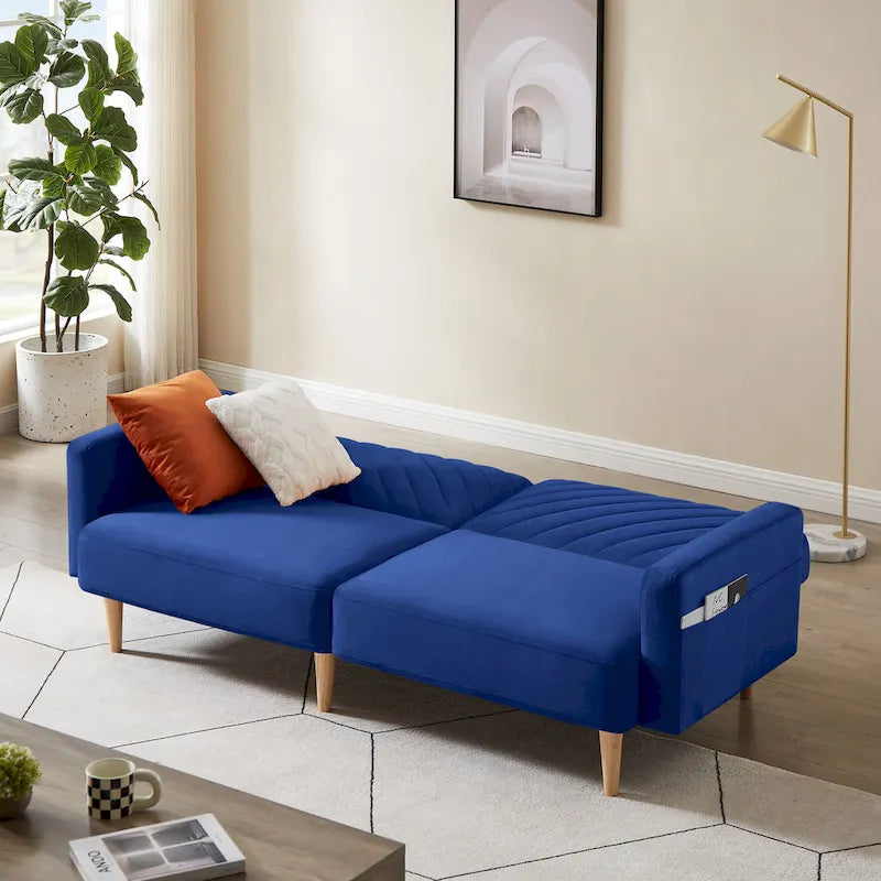 Nowoczesna rozkładana sofa, składany tapczan, oszczędzający miejsce futon do salonu lub pokoju gościnnego