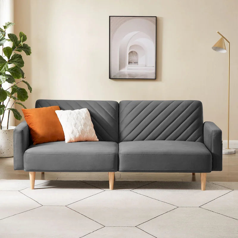Nowoczesna rozkładana sofa, składany tapczan, oszczędzający miejsce futon do salonu lub pokoju gościnnego