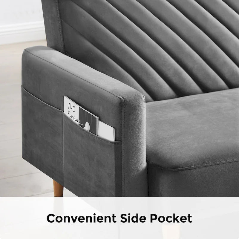 Nowoczesna rozkładana sofa, składany tapczan, oszczędzający miejsce futon do salonu lub pokoju gościnnego