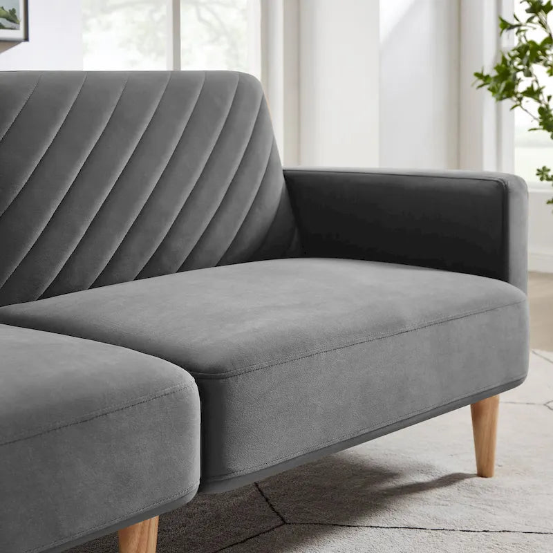 Nowoczesna rozkładana sofa, składany tapczan, oszczędzający miejsce futon do salonu lub pokoju gościnnego