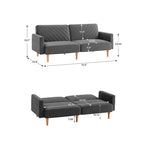 Nowoczesna rozkładana sofa, składany tapczan, oszczędzający miejsce futon do salonu lub pokoju gościnnego