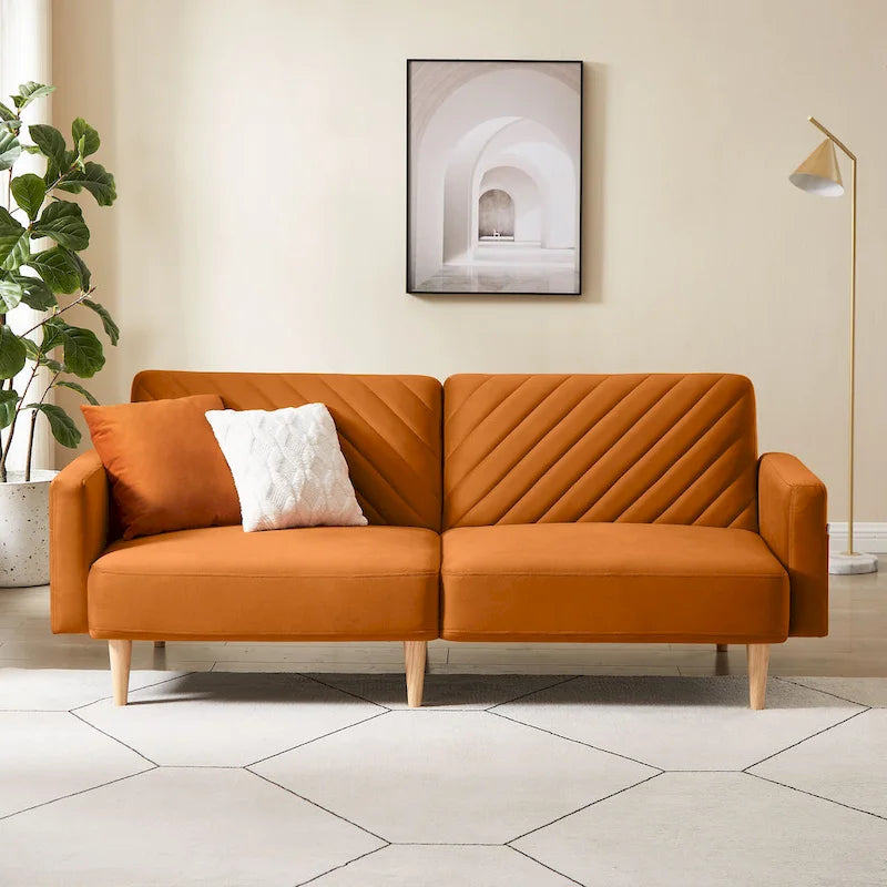 Nowoczesna rozkładana sofa, składany tapczan, oszczędzający miejsce futon do salonu lub pokoju gościnnego