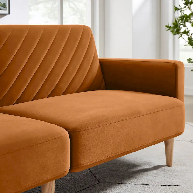 Nowoczesna rozkładana sofa, składany tapczan, oszczędzający miejsce futon do salonu lub pokoju gościnnego