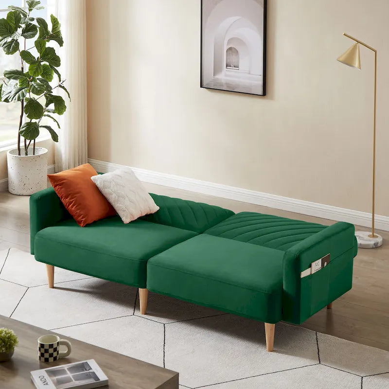 Nowoczesna rozkładana sofa, składany tapczan, oszczędzający miejsce futon do salonu lub pokoju gościnnego