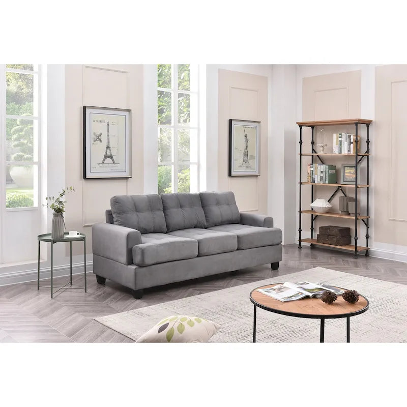 Sofa Sandridge z mikrofibry, prosta z rozszerzanymi podłokietnikami, 199 cm szerokości - 86 cm dł. x 199 cm szer. x 91 cm wys.