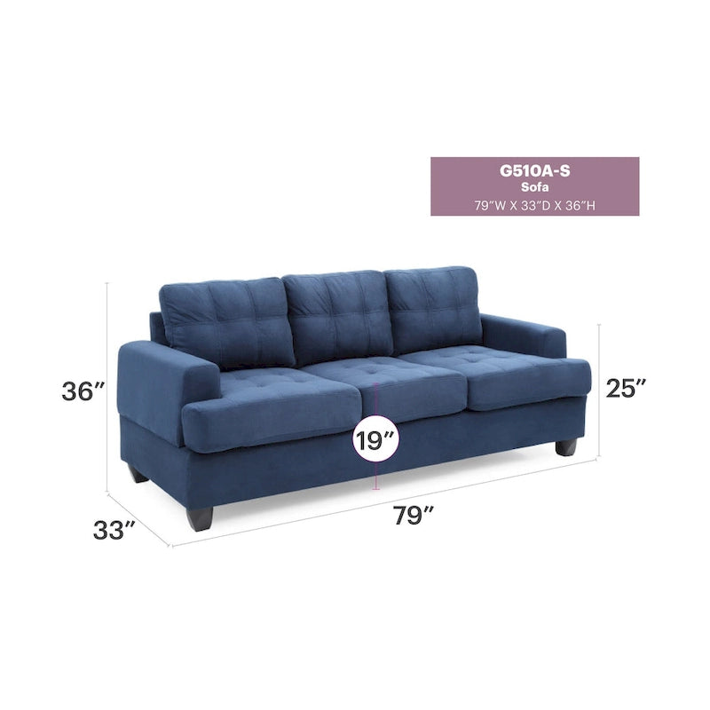 Sofa Sandridge z mikrofibry, prosta z rozszerzanymi podłokietnikami, 199 cm szerokości - 86 cm dł. x 199 cm szer. x 91 cm wys.