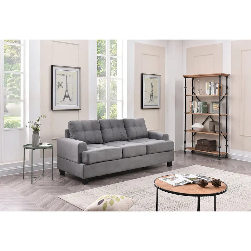 Sofa Sandridge z mikrofibry, prosta z rozszerzanymi podłokietnikami, 199 cm szerokości - 86 cm dł. x 199 cm szer. x 91 cm wys.