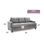 Sofa Sandridge z mikrofibry, prosta z rozszerzanymi podłokietnikami, 199 cm szerokości - 86 cm dł. x 199 cm szer. x 91 cm wys.