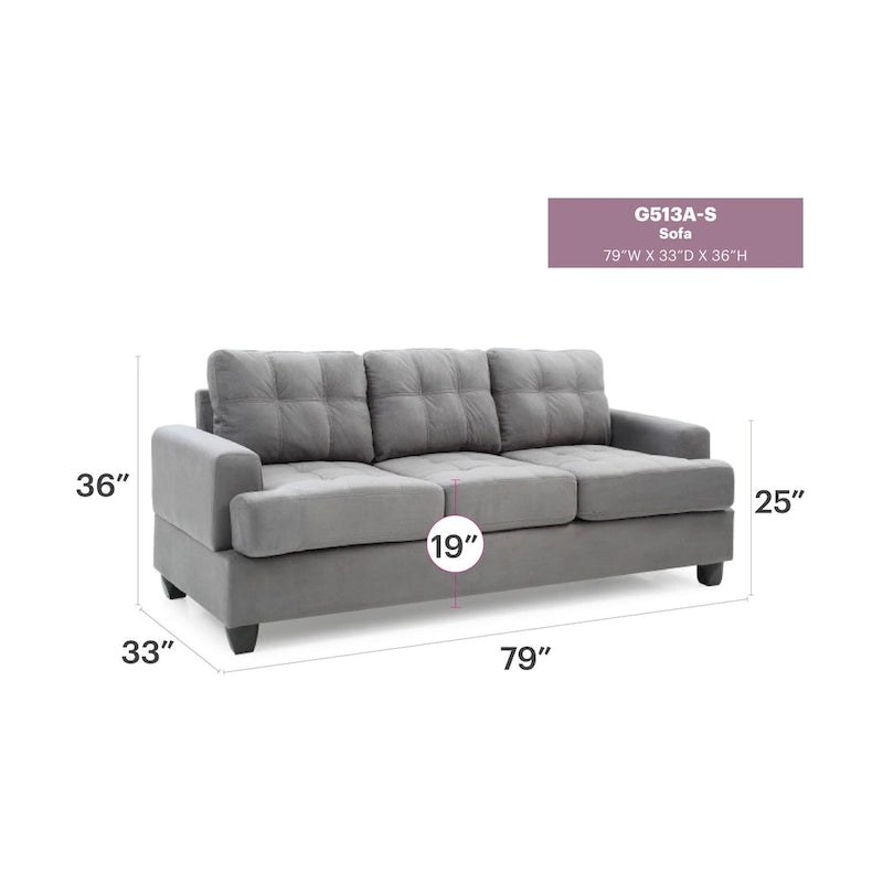 Sofa Sandridge z mikrofibry, prosta z rozszerzanymi podłokietnikami, 199 cm szerokości - 86 cm dł. x 199 cm szer. x 91 cm wys.