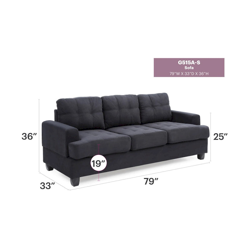 Sofa Sandridge z mikrofibry, prosta z rozszerzanymi podłokietnikami, 199 cm szerokości - 86 cm dł. x 199 cm szer. x 91 cm wys.