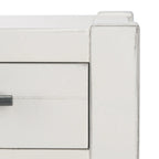 Stolik konsolowy z 3 szufladami, przecierane białe drewno, 59,7 cm szer. x 33 cm gł. x 74,9 cm wys., stolik akcentujący do przedpokoju