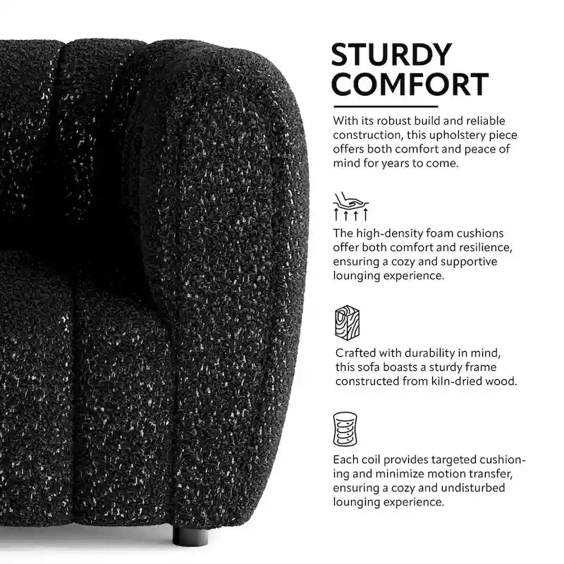 Obrotowy fotel akcentujący 360°, tapicerowany materiałem Teddy, elegancki, pikowany fotel do salonu