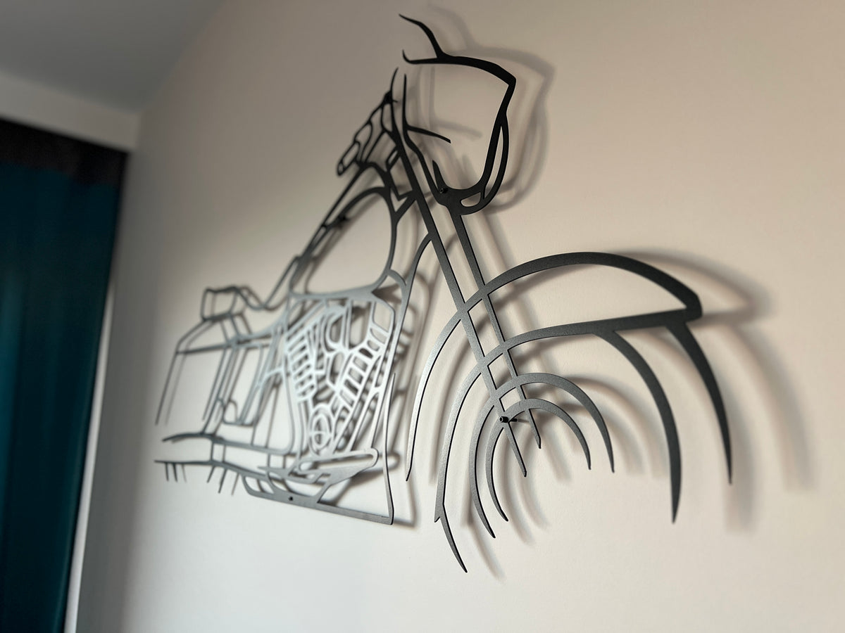 Harley Davidson Street Glide Silhouette Metal Wall Art