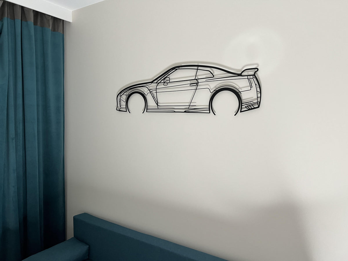Nissan GTR R35 Autosilhouette Metall Wandkunst 